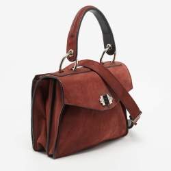 Proenza Schouler Brown Suede and Leather Small Hava Top Handle Bag