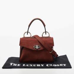 Proenza Schouler Brown Suede and Leather Small Hava Top Handle Bag