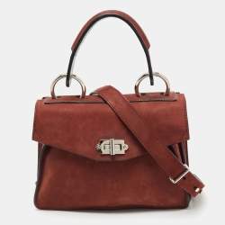 Proenza Schouler Brown Suede and Leather Small Hava Top Handle Bag