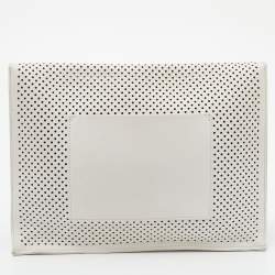 Proenza Schouler White Perforated Leather Lunch Clutch