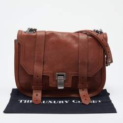 Pre Owned Proenza Schouler Brown Leather PS1 Double Chain Bag