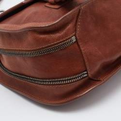 Pre Owned Proenza Schouler Brown Leather PS1 Double Chain Bag