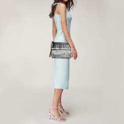 Pre Owned Proenza Schouler Black/White Leather Fringe Crossbody Bag