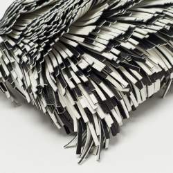 Pre Owned Proenza Schouler Black/White Leather Fringe Crossbody Bag