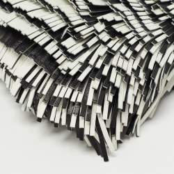 Pre Owned Proenza Schouler Black/White Leather Fringe Crossbody Bag