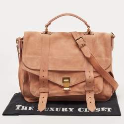 Proenza Schouler Beige Suede Large PS1 Top Handle Bag