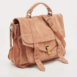 Proenza Schouler Beige Suede Large PS1 Top Handle Bag