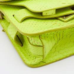 Proenza Schouler Neon Green Python Mini Classic PS11 Shoulder Bag