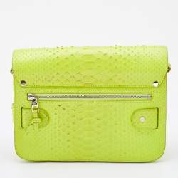 Proenza Schouler Neon Green Python Mini Classic PS11 Shoulder Bag