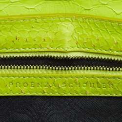 Proenza Schouler Neon Green Python Mini Classic PS11 Shoulder Bag