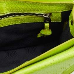 Proenza Schouler Neon Green Python Mini Classic PS11 Shoulder Bag