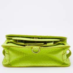 Proenza Schouler Neon Green Python Mini Classic PS11 Shoulder Bag