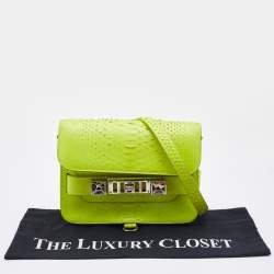 Proenza Schouler Neon Green Python Mini Classic PS11 Shoulder Bag
