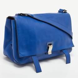 Pre Owned Proenza Schouler Blue/Purple  Leather PS Courier Shoulder Bag