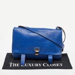 Pre Owned Proenza Schouler Blue/Purple  Leather PS Courier Shoulder Bag