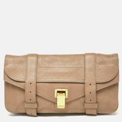 Proenza Schouler Beige Leather Flap PS1 Clutch