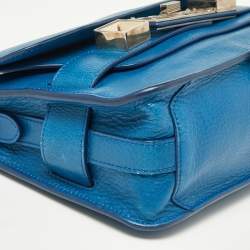 Pre Owned Proenza Schouler Blue Leather Mini Classic PS11 Shoulder Bag