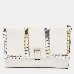 Proenza Schouler White/Metallic Leather Clutch
