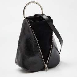 Proenza Schouler Black Vertical Zip Convertible Top Handle Bag