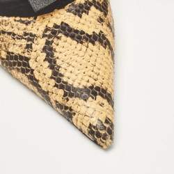 Proenza Schouler Multicolor Python Embossed Leather Pointed Toe Mules Size 38