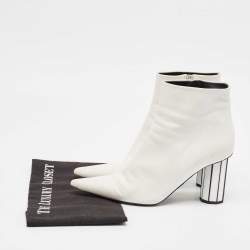 Proenza Schouler White Leather Ankle Length Boots Size 38
