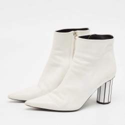 Proenza Schouler White Leather Ankle Length Boots Size 38
