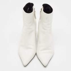 Proenza Schouler White Leather Ankle Length Boots Size 38