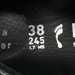 مملوكة مسبقًا صندل برونزا شولر x بيركنستوك جلد أسود مسطح بحزام خلفي مقاس 38