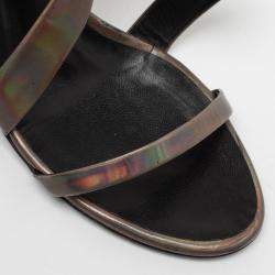 Proenza Schouler Metallic Patent Leather Iridescent Strappy Sandals Size 37.5