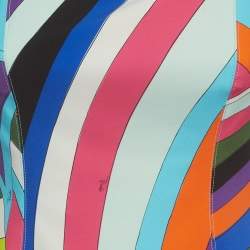 Pre Owned Emilio Pucci Multicolour Iride Print Crepe Off-Shoulder Cady Mini Dress M