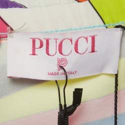 Pre Owned Emilio Pucci Multicolour Iride Print Crepe Off-Shoulder Cady Mini Dress M