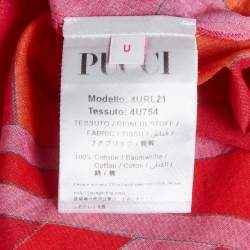 Pre Owned Pucci Multicolor Iride Print Cotton Mini Kaftan Dress One Size 
