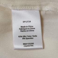 Pre Owned Rachel Zoe Cream Silk Blend Tie Collar Blouse S