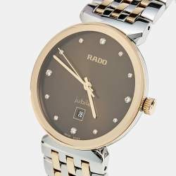 Pre Owned Rado Brown Diamond Two-Tone Stainless Steel Florence R48913763 Women's Wristwatch 30 mm
