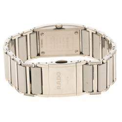 Pre Owned Rado Silver Stainless Steel and Ceramic Diamond Women's Wristwatch 16 mm