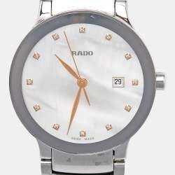 Rado Mother Of Pearl Diamond Stainless Steel Centrix 111.0928.3 Women's Wristwatch 28 mm