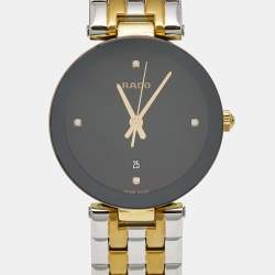 مملوكة مسبقًا Rado Black Two-Tone Stainless Steel Diamond Florence R48871713 Women's Wristwatch 28 mm
