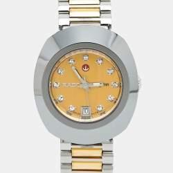 مملوكة مسبقًا Rado Diastar R12403633 Champagne Dial CVD-Coated Hardmetal Two-Tone Stainless Steel Women Wristwatch 27.30 mm