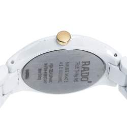 Pre Owned Rado White Ceramic Titanium True Thinline R27958109 Women's Wristwatch 30 mm