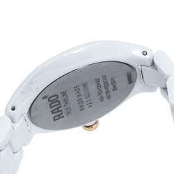 Pre Owned Rado White Ceramic Titanium True Thinline R27958109 Women's Wristwatch 30 mm