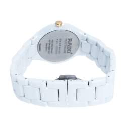 Pre Owned Rado White Ceramic Titanium True Thinline R27958109 Women's Wristwatch 30 mm