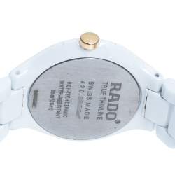 Pre Owned Rado White Ceramic Titanium True Thinline R27958109 Women's Wristwatch 30 mm