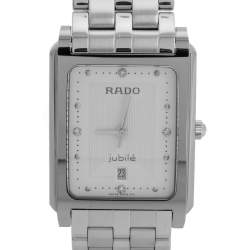 Pre Owned Rado Silver White Stainless Steel Tungsten Carbide Diastar 129.0563.3 Women's Wristwatch 25.50 mm