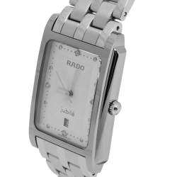 Pre Owned Rado Silver White Stainless Steel Tungsten Carbide Diastar 129.0563.3 Women's Wristwatch 25.50 mm