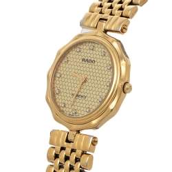 Pre Owned Rado Vintage Champagne Gold Tone Stainless Steel Florence 133.3662.2 Women's Wristwatch 30 mm