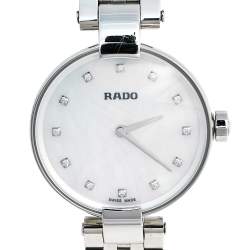 مملوكة مسبقًا Rado Mother of Pearl Stainless Steel Coupole Diamonds R22854929 Women's Wristwatch 27 mm 