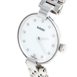 مملوكة مسبقًا Rado Mother of Pearl Stainless Steel Coupole Diamonds R22854929 Women's Wristwatch 27 mm 
