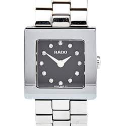 Pre Owned Rado Black Stainless Steel DiaStar 322.0682.3.071  Women's Wristwatch 20 mm