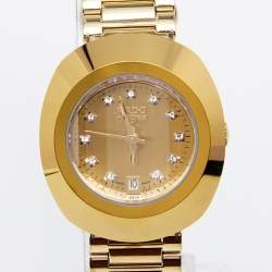 مملوكة مسبقًا Rado Yellow Gold Tone Metal Diastar R12306303 Women's Wristwatch 27 mm