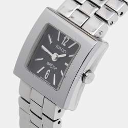 Rado Black Stainless Steel Carbon Carbide Diastar R18682153 Women's Wristwatch 20 mm